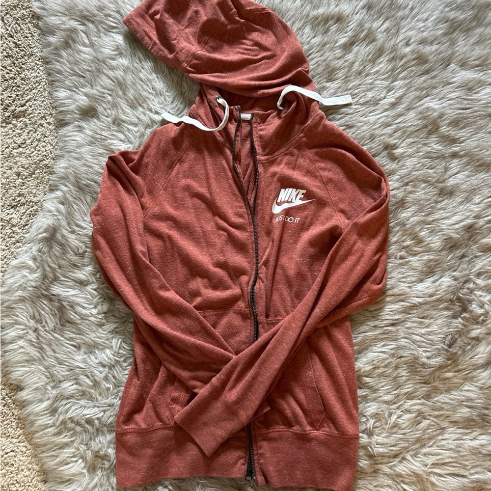 Nike Burnt Orange Hoodie with White Accents
